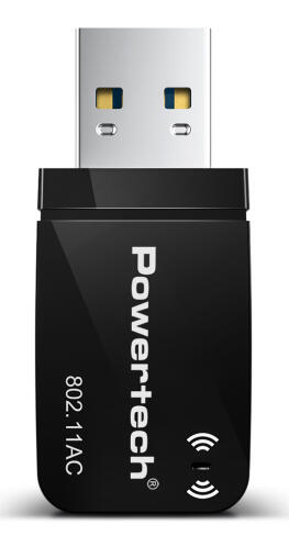 POWERTECH ασύρματος USB αντάπτορας δικτύου PT-1450 1300Mbps dual band WiFi