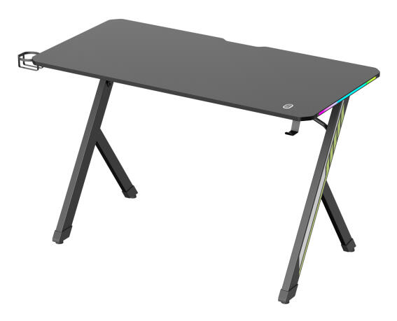 POWERTECH gaming γραφείο PT-1498 με RGB φωτισμό 120x60x75cm μαύρο