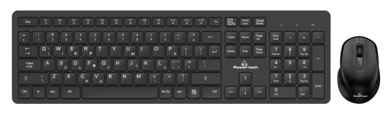 Powertech Σετ Ποντίκι & Πληκτρολόγιο PT-837 Ασύρματο 1600dpi Μαύρο