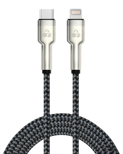 POWERTECH καλώδιο Lightning σε USB-C PTR-0200 PD 27W 480Mbps 1m μαύρο/γκρι