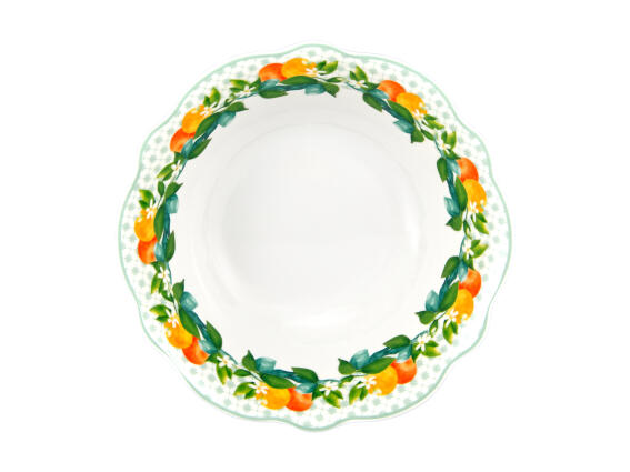 Casa Domani Μπολ 15x4.5cm Πράσινο Jardino Scallop -Πορσελάνη