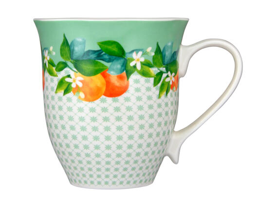 Casa Domani Κούπα 440ml Πράσινη Jardino Scallop -Πορσελάνη