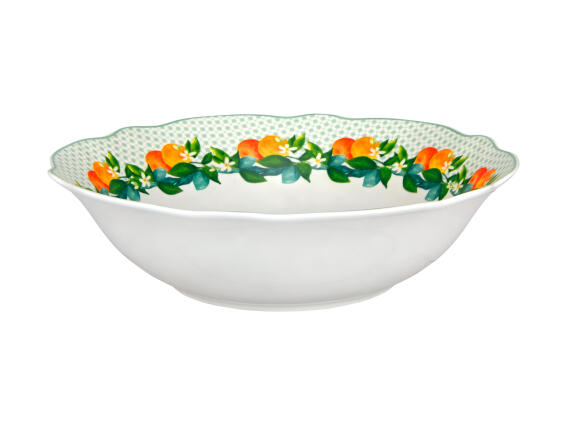 Casa Domani Σαλατιέρα 23x6.5cm Πράσινη Jardino Scallop Σε Συσκευασία Δώρου -Πορσελάνη