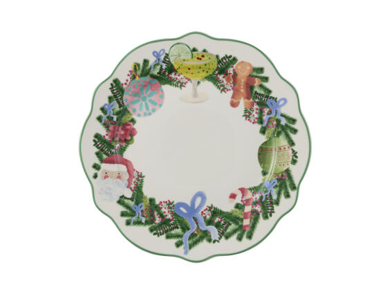 Maxwell & Williams Πιάτο 20cm Λευκό Scallop Rim Tis The Season σε Συσκευασια Δώρου -Πορσελάνη