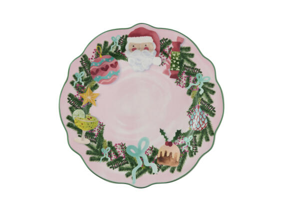 Maxwell & Williams Πιάτο 20cm Ροζ Scallop Rim Tis The Season σε Συσκευασια Δώρου -Πορσελάνη