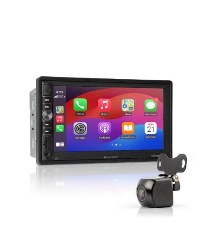 CALIBER 2 DIN 7" CAR RADIO/CARPLAY/BT WITH REAR VIEW CAMERA 4x100 Watt