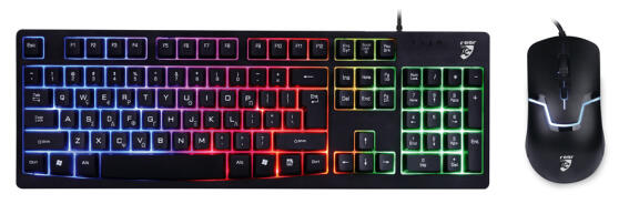 Roar Set Πληκτρολόγιο & Ποντίκι Ενσύρματα 1600DPI RGB RR-0004 Μαύρο