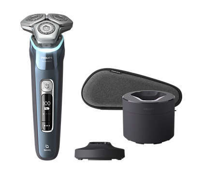 Philips Ξυριστική Μηχανή Προσώπου Επαναφορτιζόμενη Πλενόμενη για Υγρό και Στεγνό Ξύρισμα με 3 Κεφαλές 9000 S9982/55