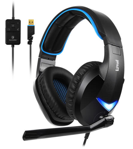SADES Gaming Headset Wand SA-914-BL 7.1CH USB 40mm ακουστικά