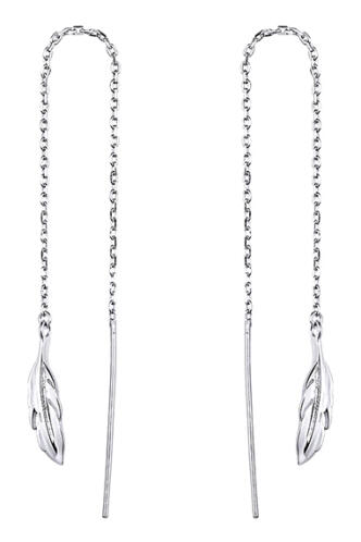 BAMOER σκουλαρίκια κρεμαστά SCE786 σε σχέδιο φτερού ασήμι 925 ασημί