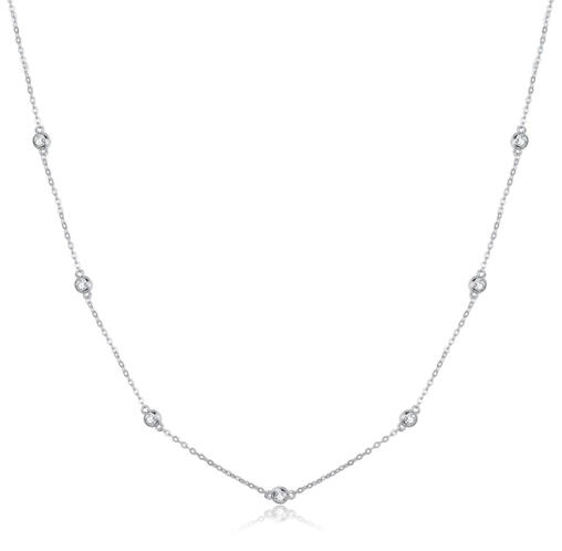 BAMOER κολιέ SCN393 με κυβική ζιρκόνια ασήμι 925 ασημί