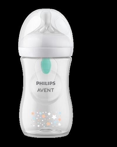Philips Avent Μπιμπερό Natural Response με Airfree Vent 3-6 μηνών 260ml Νο3 ροή σχέδιο αστεράκια