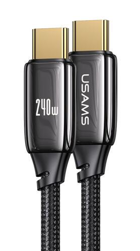 USAMS καλώδιο USB-C σε USB-C US-SJ580 240W PD 3.1 480Mbps 1.2m μαύρο