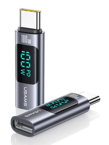 USAMS αντάπτορας USB-C US-SJ682 με οθόνη 100W γκρι