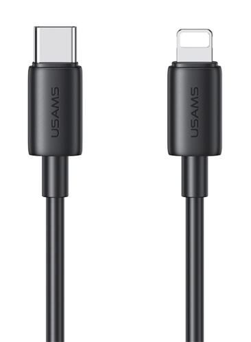 USAMS καλώδιο Lightning σε USB-C US-SJ712 30W 480Mbps 1m μαύρο