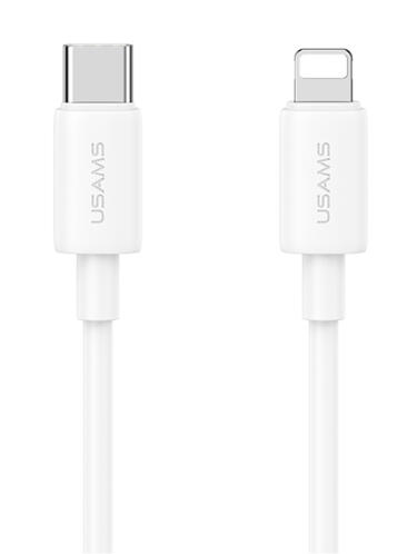 USAMS καλώδιο Lightning σε USB-C US-SJ712 30W 480Mbps 1m λευκό