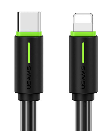 USAMS καλώδιο Lightning σε USB-C US-SJ735 30W 480Mbps 1m μαύρο
