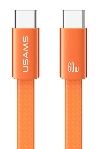 USAMS καλώδιο USB-C SJ783 60W 480Mbps flat 1.2m πορτοκαλί
