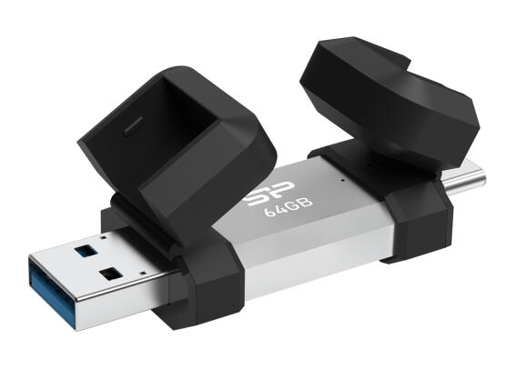 SILICON POWER USB Flash Drive C51 USB/USB-C 64GB 120MBps ασημί