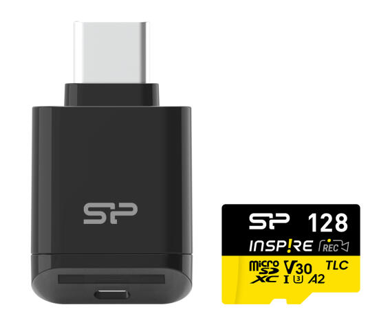 SILICON POWER κάρτα μνήμης microSDXC Inspire με card reader 128GB C10 UHS-I U3 V30 A2