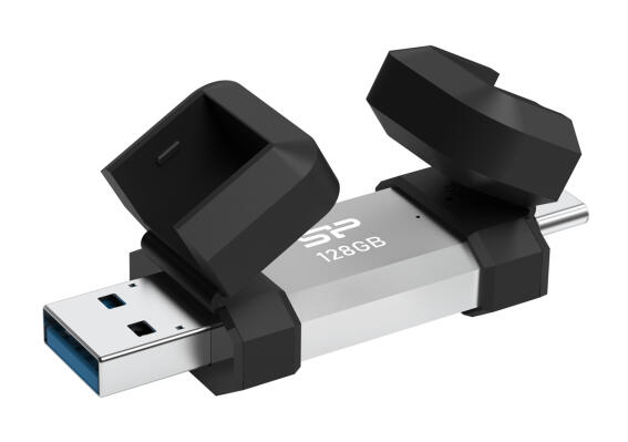 SILICON POWER USB Flash Drive C51 USB/USB-C 128GB 120MBps ασημί