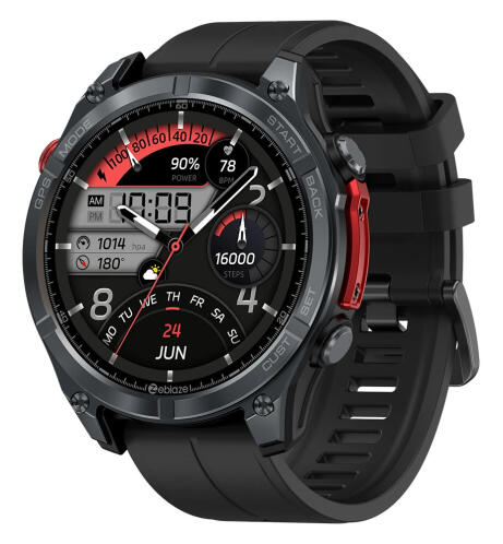 ZEBLAZE smartwatch Stratos 4 με φακό heart rate 1.43" AMOLED GPS 5 ΑΤΜ MIL-STD-810H μαύρο