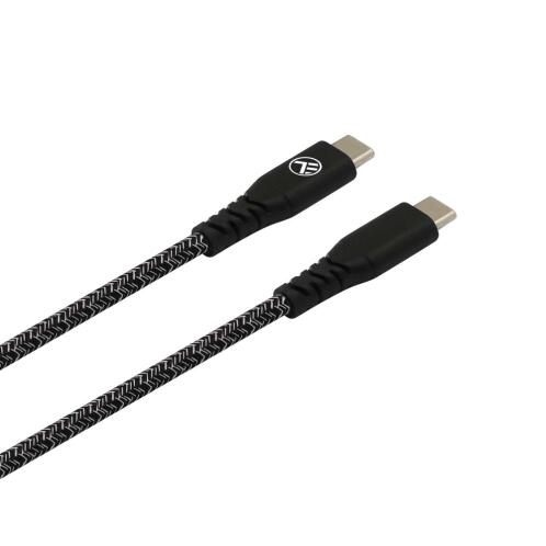 Tellur Καλώδιο φόρτισης και δεδομένων Green Data Cable Type-C σε Type-C – 1 μέτρο σε μαύρο χρώμα