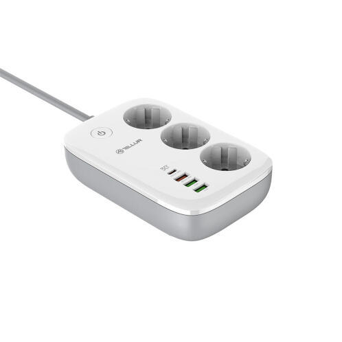 Tellur Smart WiFi Πολύπριζο Προστασίας 3 Θέσεων με υποδοχές 2xUSB-C (QC 3.0 / PD 30W &amp; 2xUSB-A)
