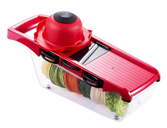 Πολυκόφτης λαχανικών TOOL-0052 με δοχείο 6 εξαρτήματα κοπής κόκκινο