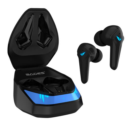 Sades Gaming Earphones Wings 200 με Θήκη Φόρτισης True Wireless Μαύρα