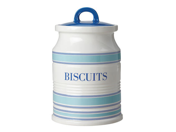 Maxwell & Williams Δοχείο Κεραμικό Biscuits 2lt Λευκό-Μπλε Coastal Stripes 2lt. Chef Du Monde