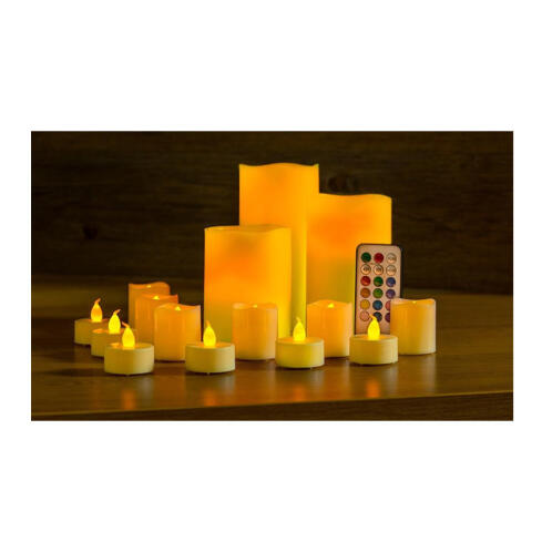 Διακοσμητικά LED Κεριά Μπαταρίας με Τηλεχειρισμό Σετ 15 τμχ SPM VL1137