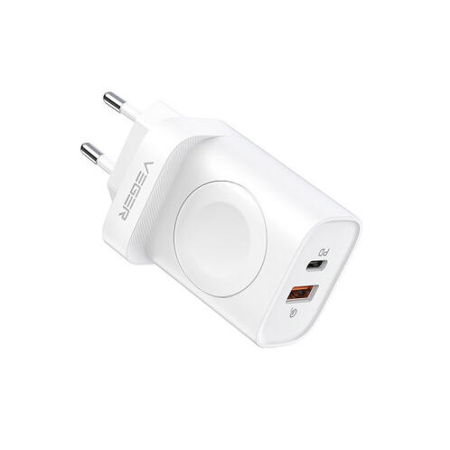 Φορτιστής Πρίζας με Θύρες USB-A / USB-C και Ασύρματη Φόρτιση PD 20 W Veger W002E