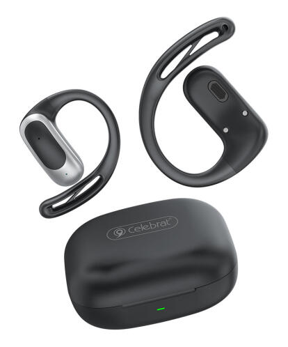 CELEBRAT earphones με θήκη φόρτισης W77 OWS 12mm 40/400mAh μαύρα
