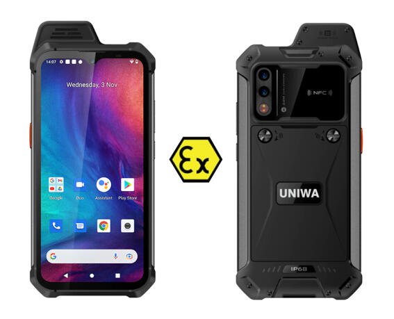 UNIWA smartphone W888 6.3" HD+ 4/64GB ηχείο 2W Atex Zone 2 IP68 μαύρο