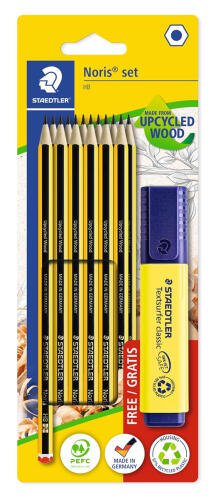 STAEDTLER σετ ξύλινα μολύβια με μαρκαδόρο υπογράμμισης Noris 120-BK12P1 εξάγωνα ΗB 13τμχ