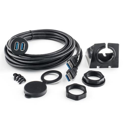 AMPIRE DOUBLE USB BUILT-IN SOCKET WITH 200CM CABLE