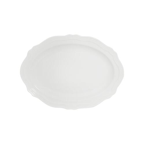 Casa Domani Πιατέλα Οβάλ 23x17cm Λευκή Rim Florence Scallop -Πορσελάνη