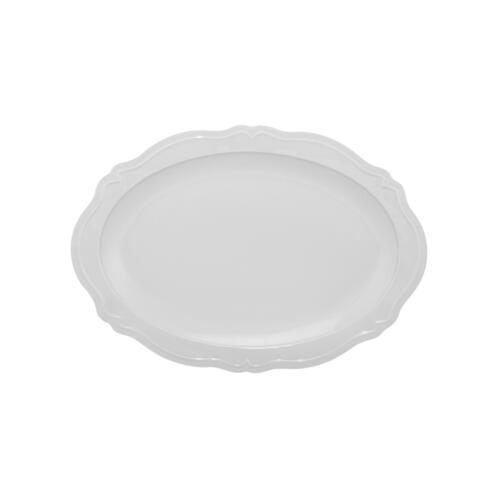Casa Domani Πιατέλα 35x25cm Λευκή  Florence Scallop Σε Συσκευασία Δώρου -Πορσελάνη