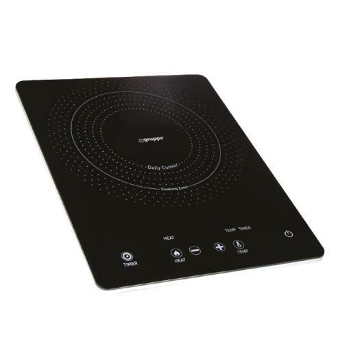 Gruppe Επιτραπέζια Εστία Επαγωγική Μονή 2000W ΙΗ2103 Μαύρη