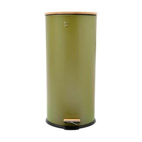Estia Κάδος Απορριμμάτων από Ανοξείδωτο Ατσάλι Πράσινος με Πεντάλ 30lt