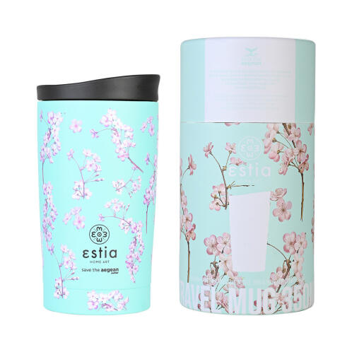 Estia Θερμός Travel Mug Save The Aegean 350ml 01-20446 Blossom Green