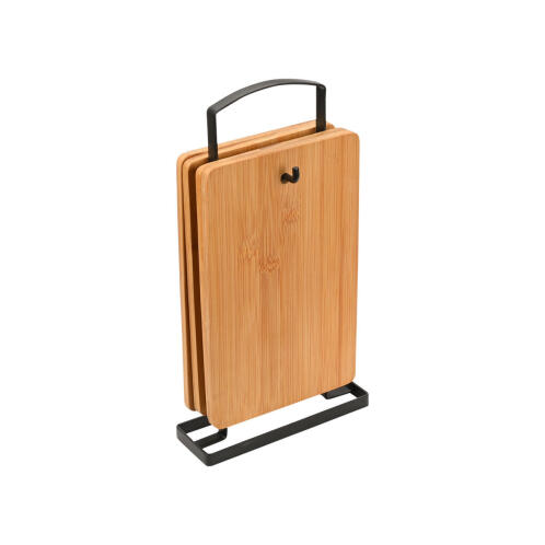 Estia Σετ Επιφανειες Κοπης Bamboo Essentials 4 Τεμ Με Βαση Μεταλλικη 01-20804