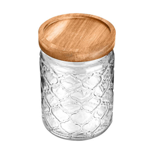 Estia Δοχειο Αποθηκευσησ Allure Γυαλινο 700ml 14x10cm Αναγλυφο  01-23607