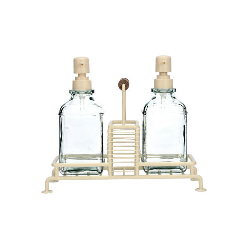 Estia Δοχεια Υγρου Πιατων Allure 2x300ml Με Μεταλλικη Βαση & Θηκη Για Σφουγγαρι Ivory  01-26226