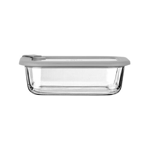 Estia Φαγητοδοχειο Colorseal Γυαλινο 640ml 18.9x14.5x6.7 Με Καπακι Σιλικονησ Γκρι  01-26417