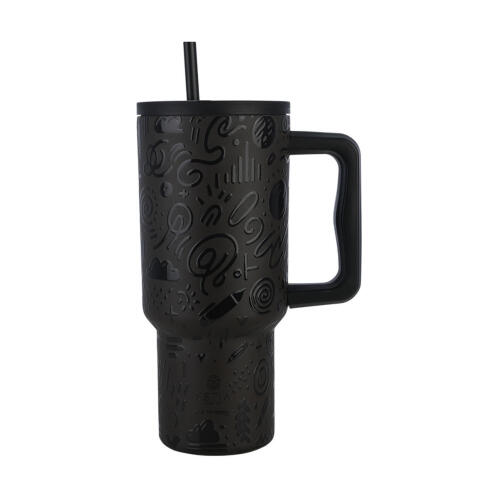 Estia Θερμοσ Straw Tumbler Xl Save The Aegean 900ml Noir Echo  01-32098