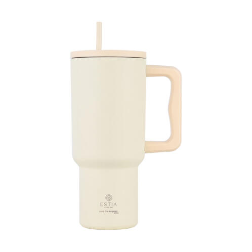 Estia Θερμοσ Straw Tumbler Xl Save The Aegean 900ml Lily White  01-32128