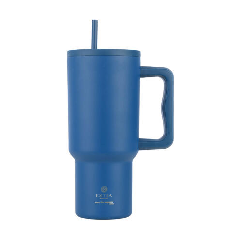 Estia Θερμοσ Straw Tumbler Xl Save The Aegean 900ml Denim Blue  01-32166
