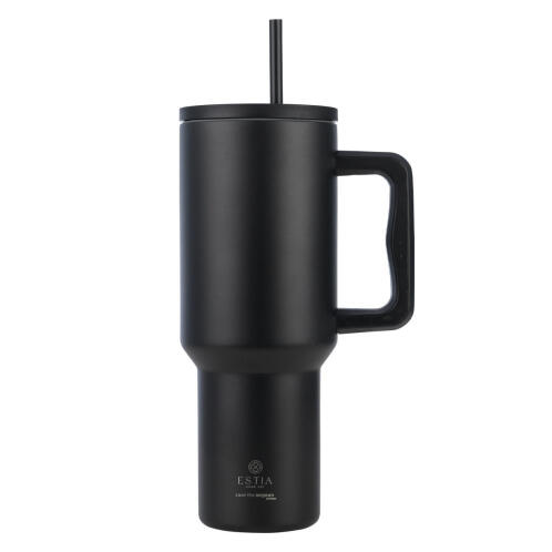 Estia Θερμοσ Straw Tumbler Xl Save The Aegean 1200ml Midnight Black  01-32180